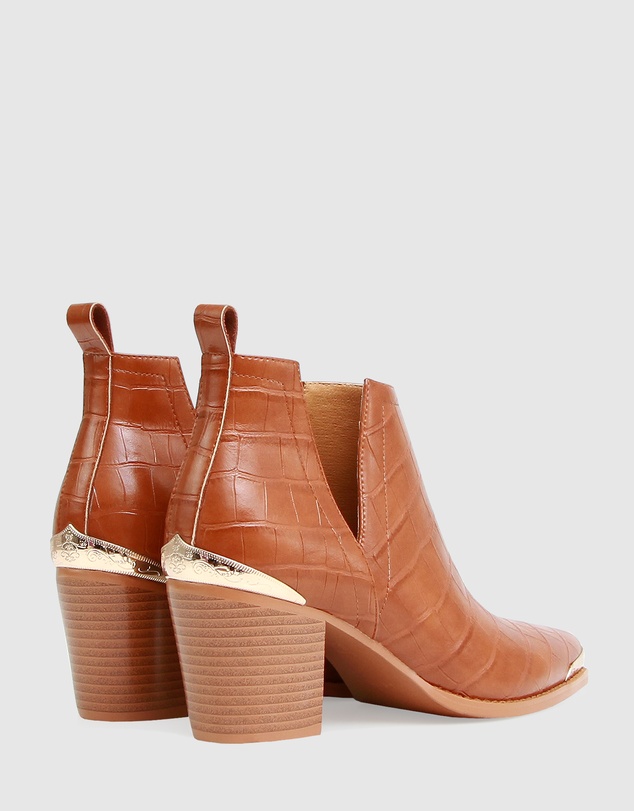 Belle & Bloom - Austin Croc Embossed Ankle Boot