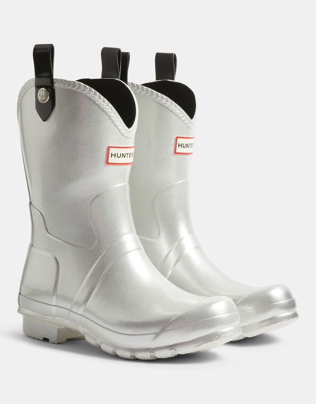Hunter - Women’s Original Metallic Cowboy Boot in Silver