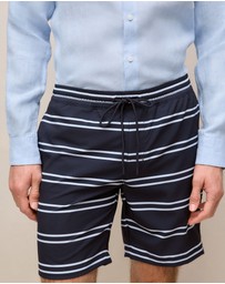 Trenery - Double Stripe Swim Short in Navy