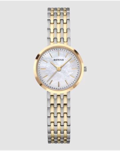 Bering - Bering Classic 26mm Polished Two Tone Gold and Silver Strap Watch