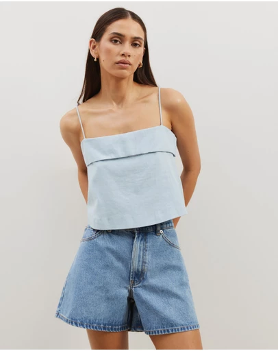 Atmos&Here - Orielle Linen Blend Square Neck Cami