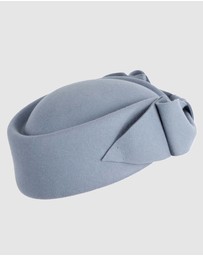 Max Alexander - Felt Light Blue Pillbox Hat