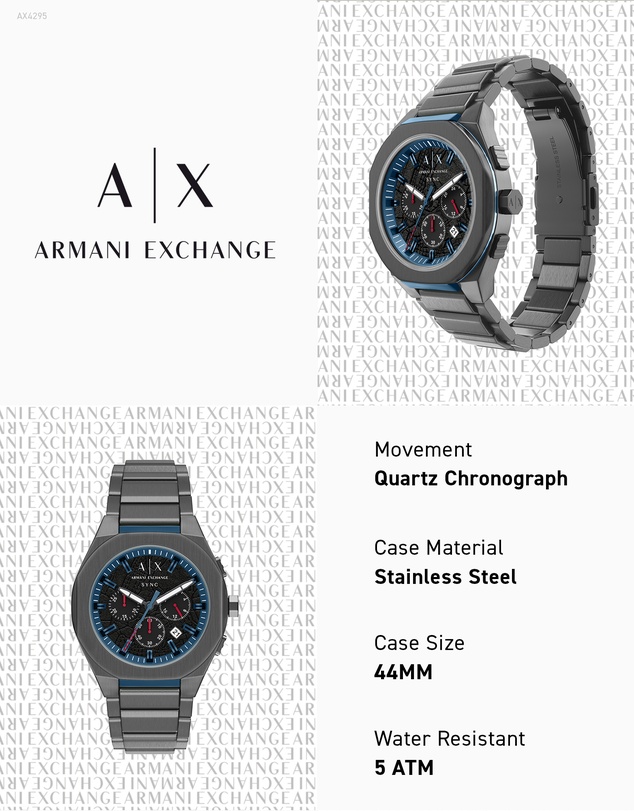 Armani Exchange - Gun-Metal Chronograph Watch