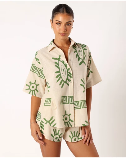 Petal & Pup - Baci Short Set - Beige Green