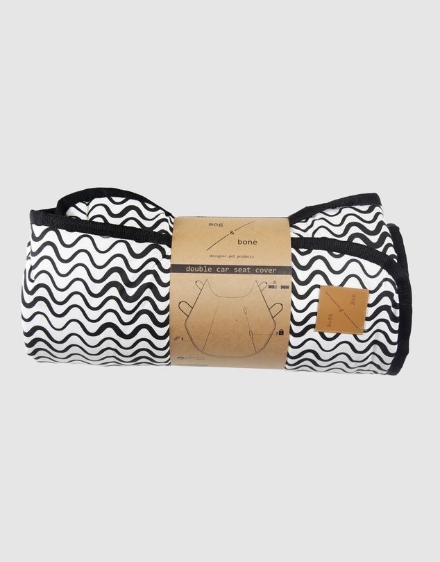 Mog & Bone - Dog Car Seat Cover- Black Wave