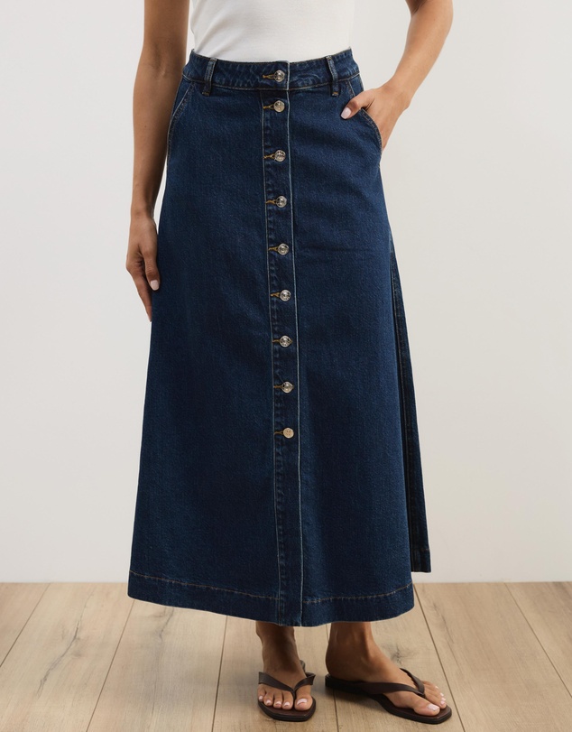 Atmos&Here - Aston Denim Midi Skirt
