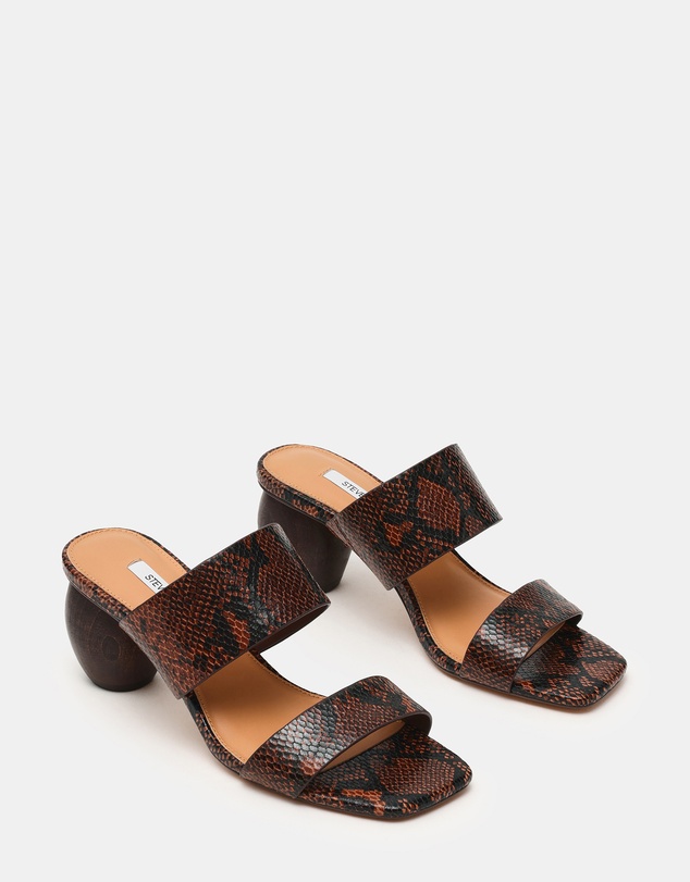 Steve Madden - Nola Brown Snake Heels