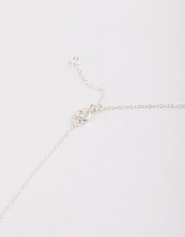 Lovisa - Sterling Silver Cubic Zirconia Pave Heart Necklace
