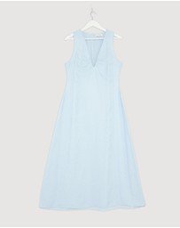 Revibe - Repaired AERE Soma U-Neckline Midi Dress - AU 14