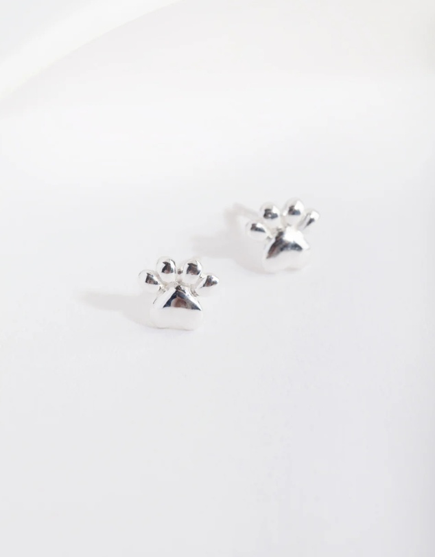 Lovisa - Sterling Silver Paw Print Stud Earrings