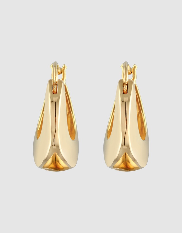 Elli Jewelry - Chunky Hoop Earrings in Gold-Plated 925 Silver