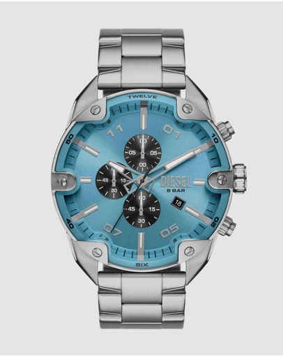 Diesel - Spiked Silver Tone Chronograph Watch