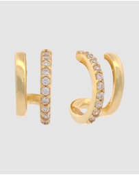 Georgini - GEORGINI MIDNIGHT VELVET RATRI DOUBLE EARRING GOLD