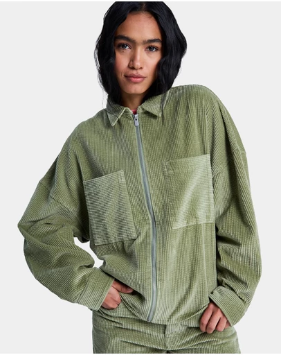 Roxy - Womens Chilled Out Washed Cord Long Sleeve Shirt
