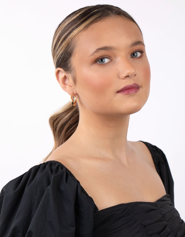 Lovisa - Gold Plated Sterling Silver Flat Edge Hoop Earrings