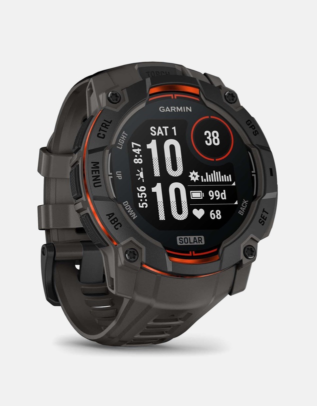 Garmin - Instinct 3 50mm Solar Black Bezel with Charcoal Band