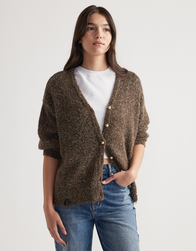 Decjuba - Gia Distressed Sequin Cardigan