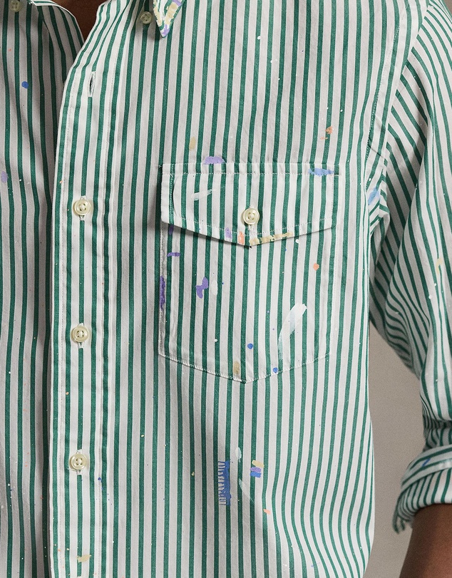 Polo Ralph Lauren - Classic Fit Paint-Splatter Striped Shirt