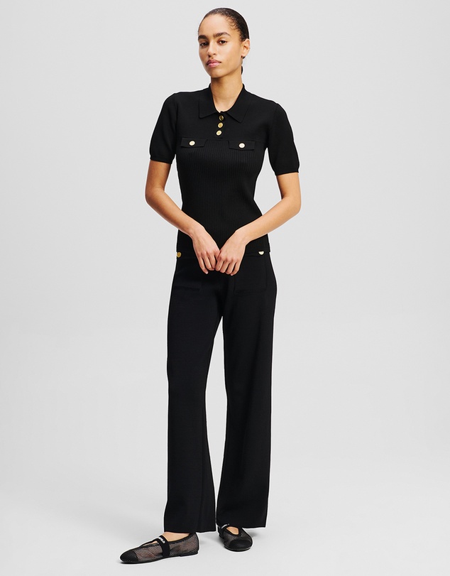 Karl Lagerfeld - Button-Detail Knit Pants