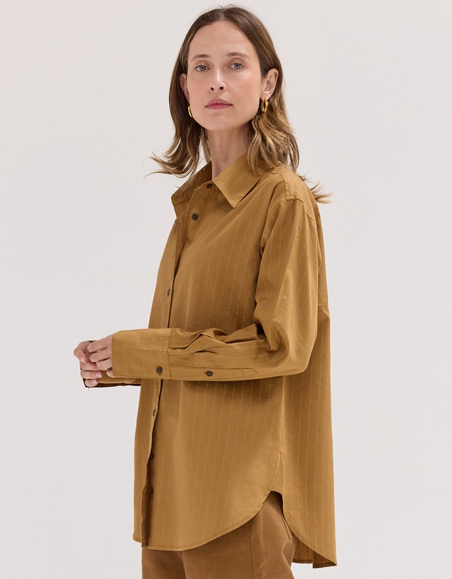 Cloth & Co. - The Dropped Yoke Shirt Bronze Stripe