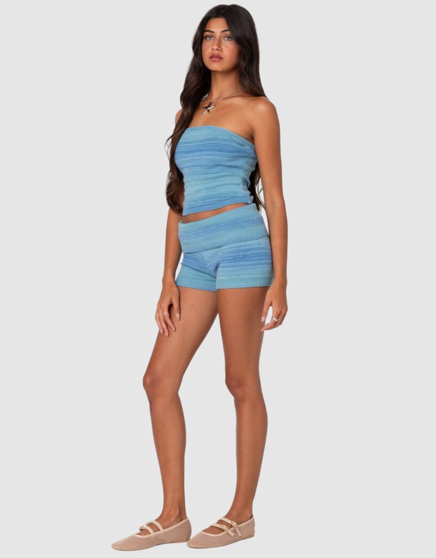 EDIKTED - Daytona Gradient Knit Fold Over Shorts