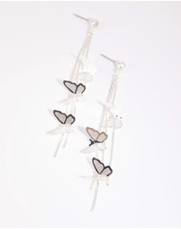 Lovisa - Silver Butterfly Drop Earrings