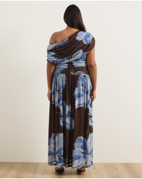 Atmos&Here Curvy - Winnie Off Shoulder Mesh Maxi Dress