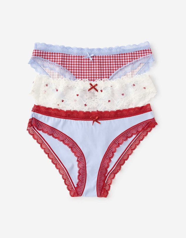Cotton On Body - Happy Holidays Smooth & Lace Trim Bikini 3 Pack