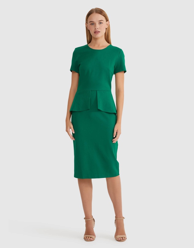 Oxford - Irena Peplum Ponti Dress