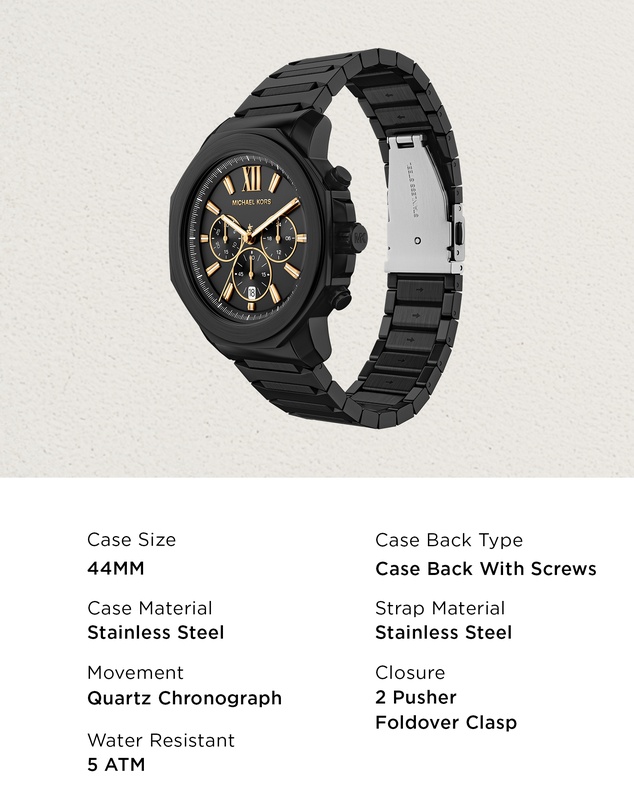 Michael Kors - Prescott Black Chronograph Watch