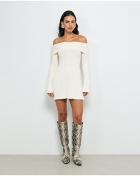 AERE - Gabi Off Shoulder Knitted Mini Dress