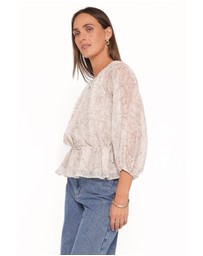 Petal & Pup - Ethelinda Drawcord Waist Top - Snake Print