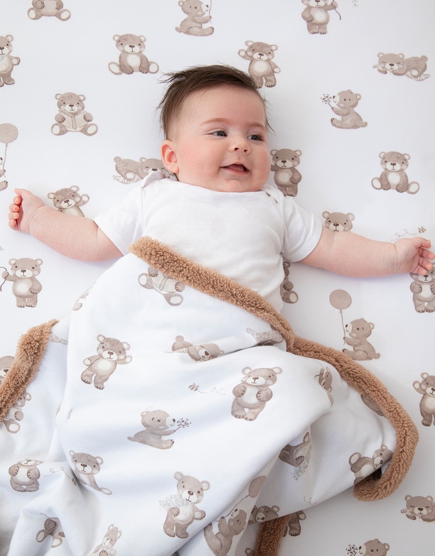 Living Textiles - Sherpa Blanket - Cuddly Bear