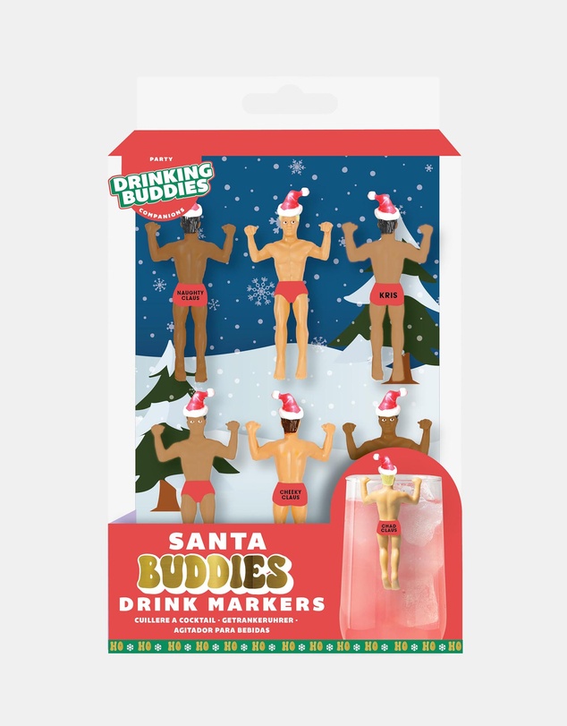 NPW - Santa Buddies Drink Markers-Set of 4