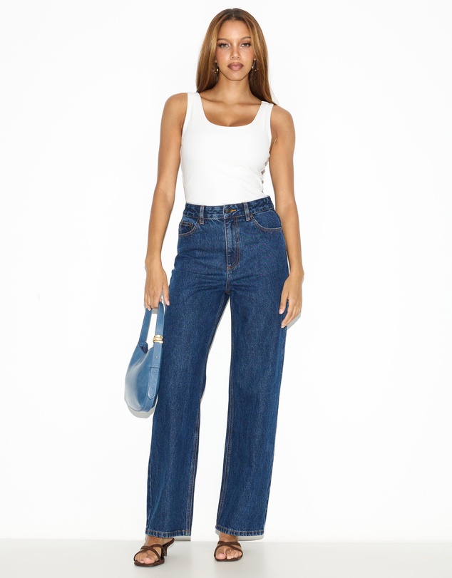 Dazie - Paris High Waisted Straight Leg Denim Jeans