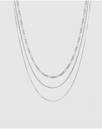 Kuzzoi - ICONIC EXCLUSIVE - Necklace Male Layered Armored Chain 925 Sterling Silver