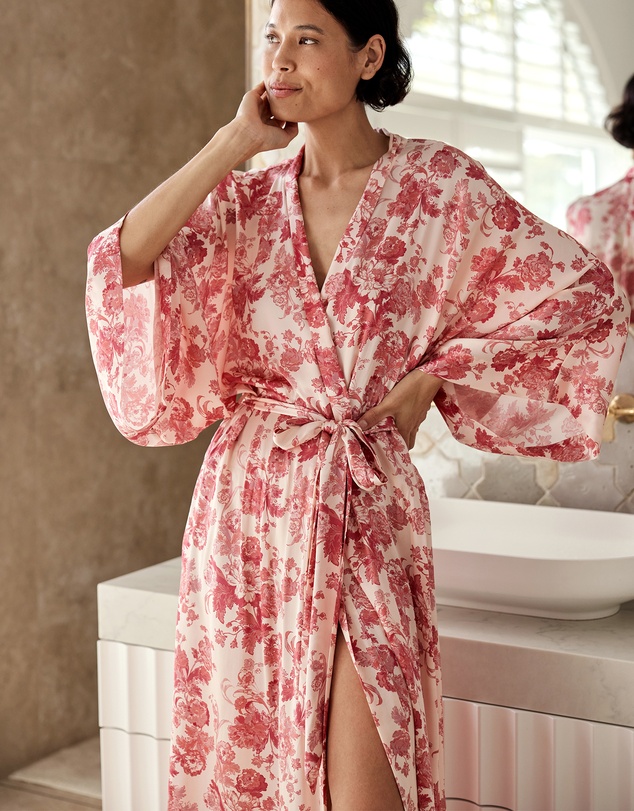 Papinelle - Madelyn Silk Kimono Maxi Robe