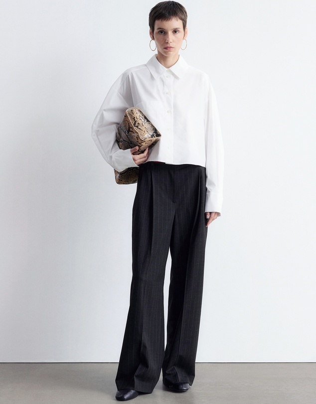 & Other Stories - Cropped Oversized Cotton Shirt