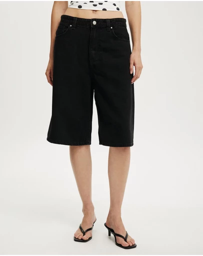 Cotton On - Lyocell Wide Denim Jorts