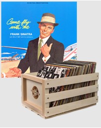 Universal Music - Crosley Record Storage Crate & Frank Sinatra - Come Fly With Me - Vinyl Album Bundle