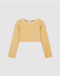 Zulu & Zephyr Mini - Mini Stripe Rib Crop Rashie - Kids-Teens