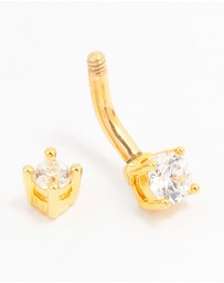 Lovisa - Gold Plated Titanium Mini Double Round Bellybar