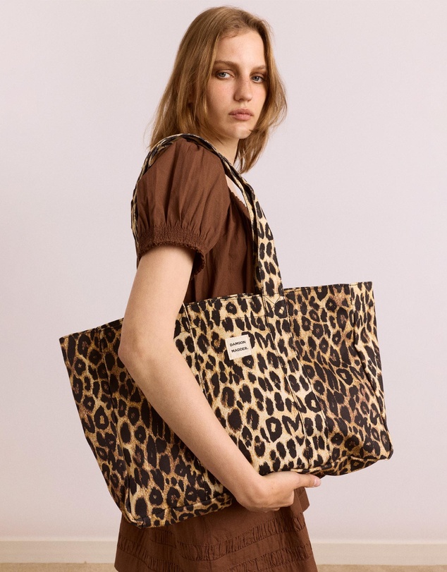 Damson Madder - Canvas Leopard Tote