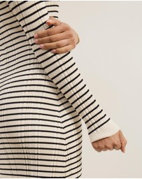 Atmos&Here - Jacie Long Sleeve Knit Stripe Dress