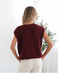 Esther & Co - Vasha Knit Top - Wine