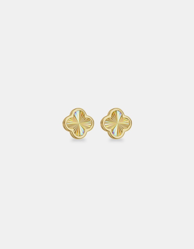 Zoe Olivia - 9K Gold Rainbow Petal Stud Earrings