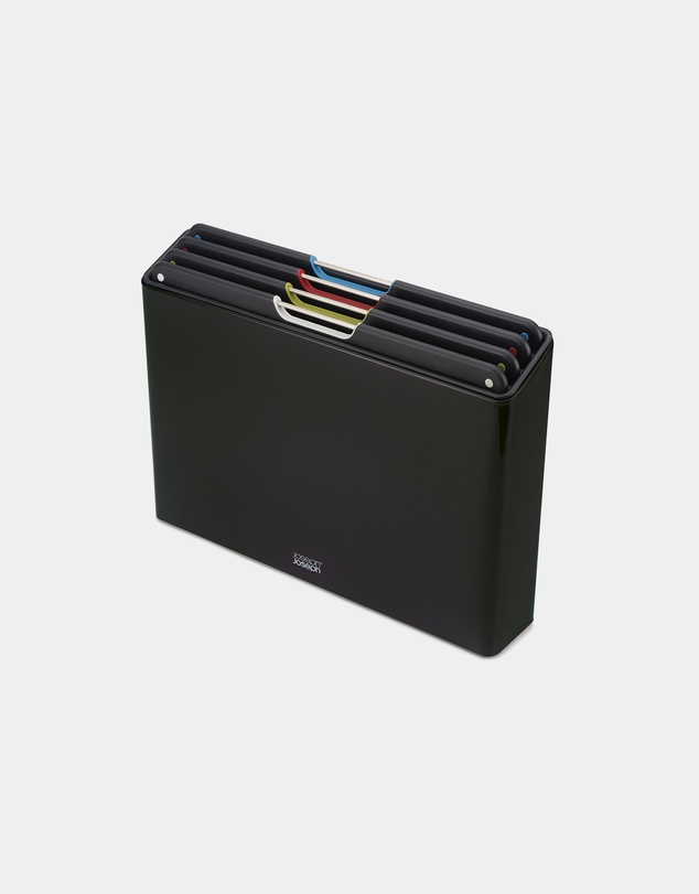 Joseph Joseph - Folio™ Steel 4-piece Chopping Board Set with Stainless Steel Storage Case (Carbon Black)