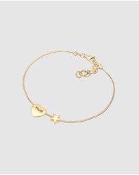 Elli Jewelry - Bracelet Heart Stars Astro Filigree in 925 Sterling Silver Gold Plated