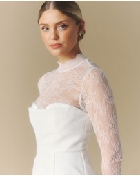 Six Stories - Lace Sleeve Cup Detail Midi Dress