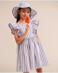 Huxbaby - Ocean Stripe Bow Back Dress - ICONIC EXCLUSIVE - Babies-Teens